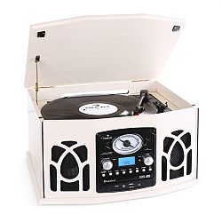 Auna NR-620, stereo zařízení, gramofon, krémové, MP3 záznam