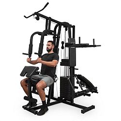 KLARFIT Ultimate Gym 9000, fitness stanice, 7 stanic, do 150 kg, QR ocel, černá