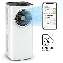 Klarstein Kraftwerk Smart 10K, mobilní klimatizace, 3 v 1, 10 000 BTU, ovládání přes aplikaci, bílá