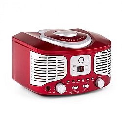 Auna RCD320, retro CD přehrávač, FM, AUX, červený