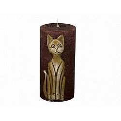 Dekorativní svíčka Kočka hnědá, 14 cm