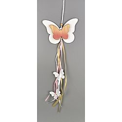 Dřevěná závěsná dekorace Motýlci, 50 cm