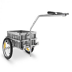 DURAMAXX BigBig Box, 40 l, 40 kg, přívěs na kolo, ruční vozík, vysoká oj, šedý