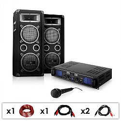Electronic-Star DJ PA set „DJ-25", zesilovač, PA repro, mikrofon, 1600 W