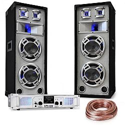 Electronic-Star "White Noise", DJ PA set, 2 x 500W zesilovač, 600W reproduktory, reproduktorový kabel