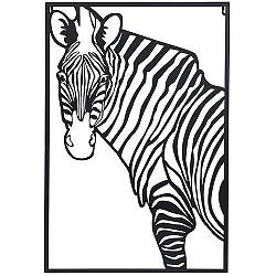 Koopman Závěsná kovová dekorace Zebra bílá, 30 x 40 cm