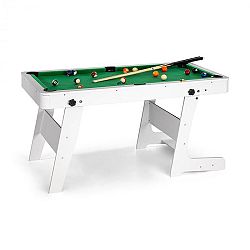 OneConcept Trickshot, kulečníkový hrací stůl, 140 x 64,5 cm, 16 koulí, 2 kulečníkové hole, MDF, bílý